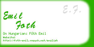 emil foth business card